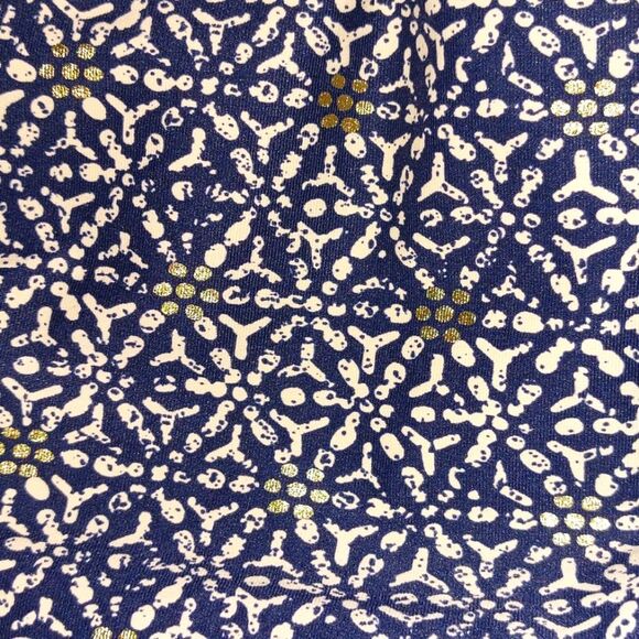 NipTuck Patterned One Piece Swimsuit Navy Blue Ruched Criss Cross Back Size 6 - Picture 3 of 15